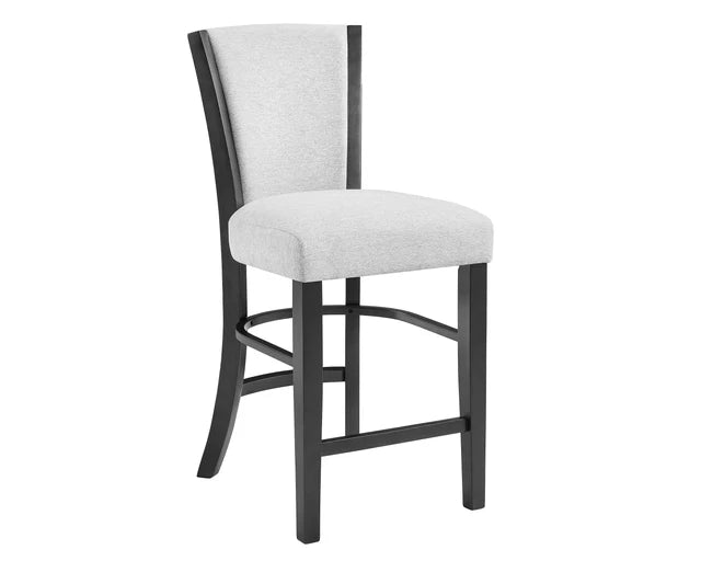Camelia Gray Round Glass-Top 5-Piece Counter Height Set