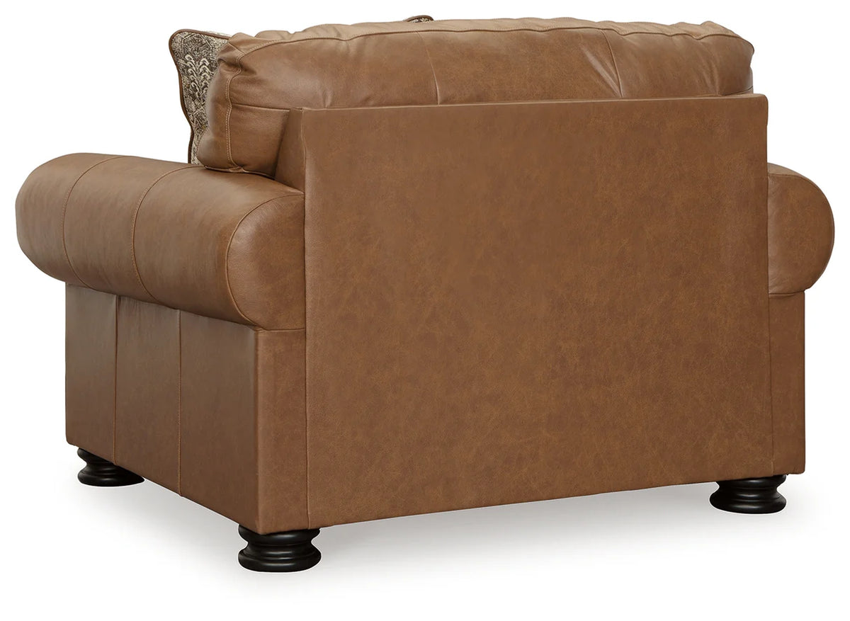 Carianna Caramel Oversized Leather-Match Chair