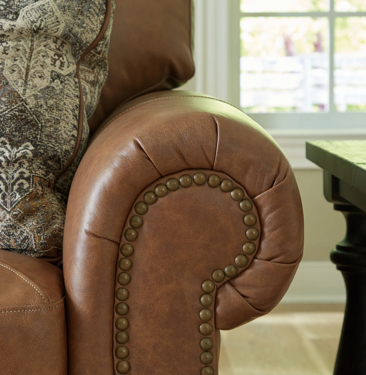 Carianna Caramel Oversized Leather-Match Chair