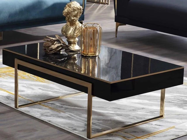 Carlino Black Rectangular Coffee Table