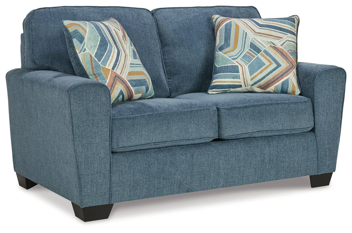 Cashton Upholstered Loveseat, Blue or Beige