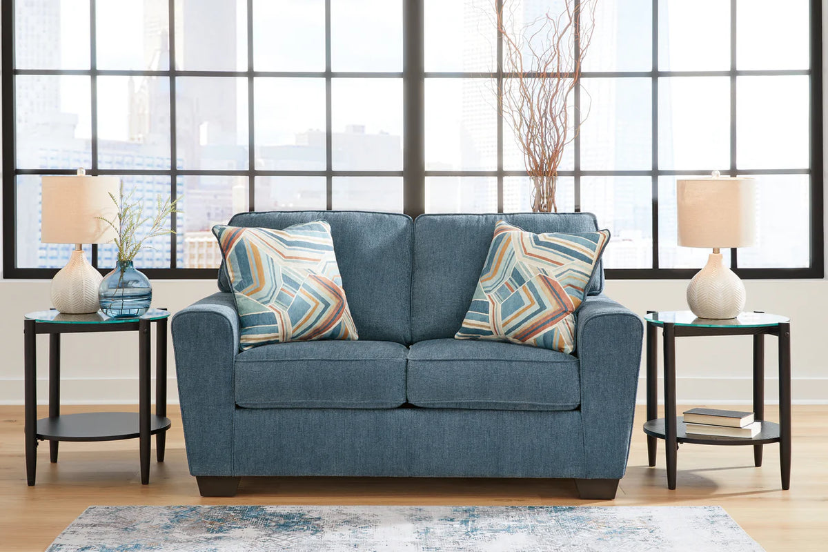 Cashton Upholstered Loveseat, Blue or Beige