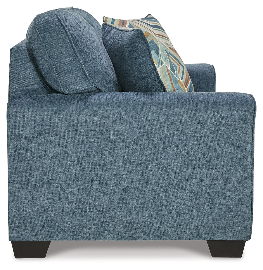 Cashton Upholstered Loveseat, Blue or Beige