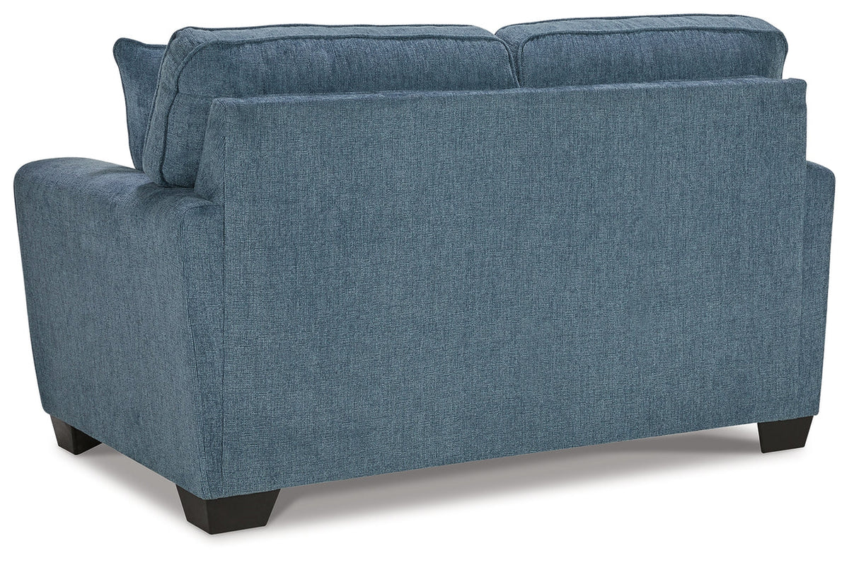 Cashton Upholstered Loveseat, Blue or Beige