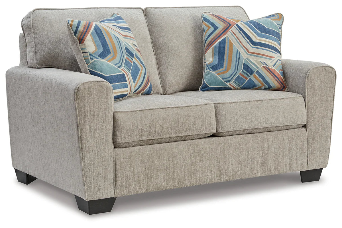 Cashton Upholstered Loveseat, Blue or Beige