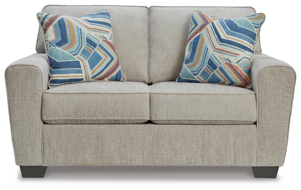 Cashton Upholstered Loveseat, Blue or Beige