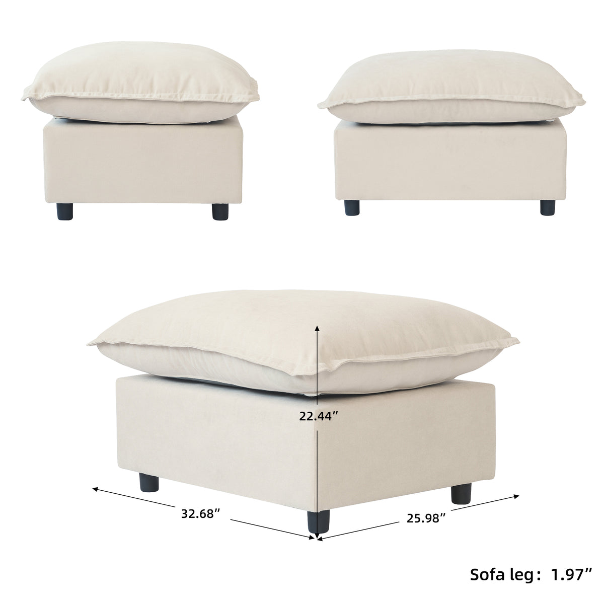 Contemporary Linen-Look Sectional with Wireless Charging