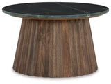 Ceilby Brown and Black Marble Accent Coffee Table