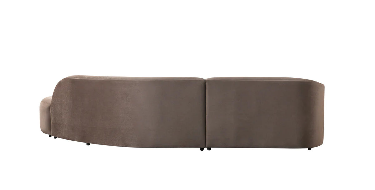 Cloe Velvet 134-Inch Curved RAF Sectional