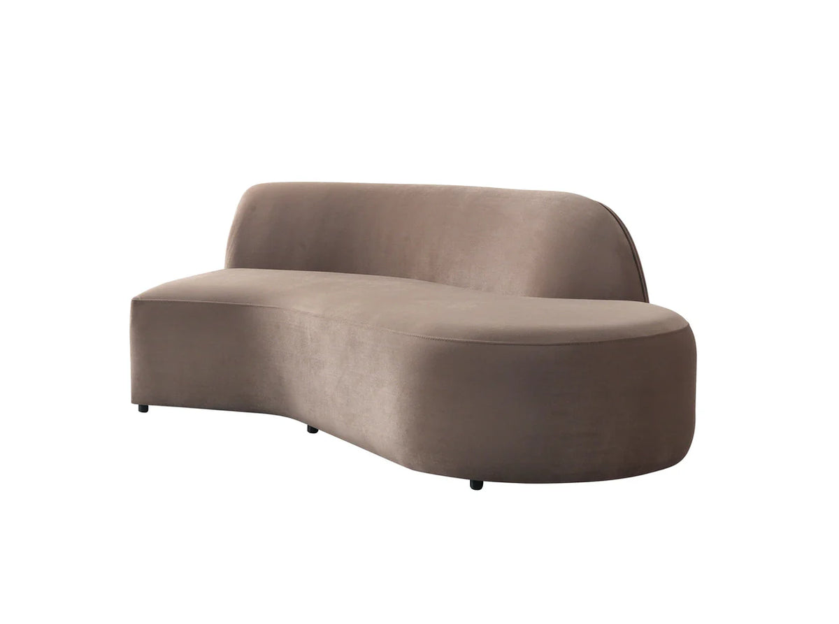 Cloe Velvet 134-Inch Curved RAF Sectional