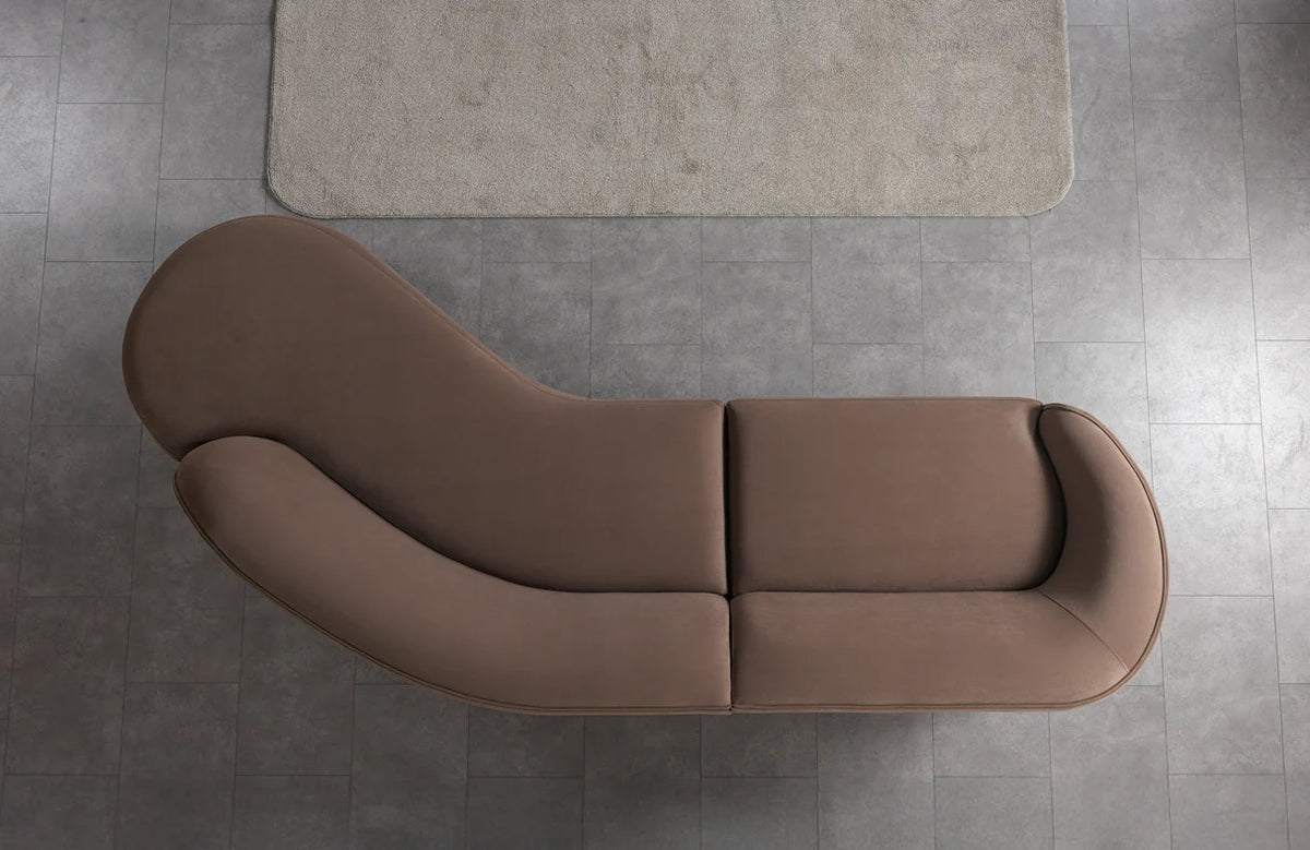 Cloe Velvet 134-Inch Curved RAF Sectional