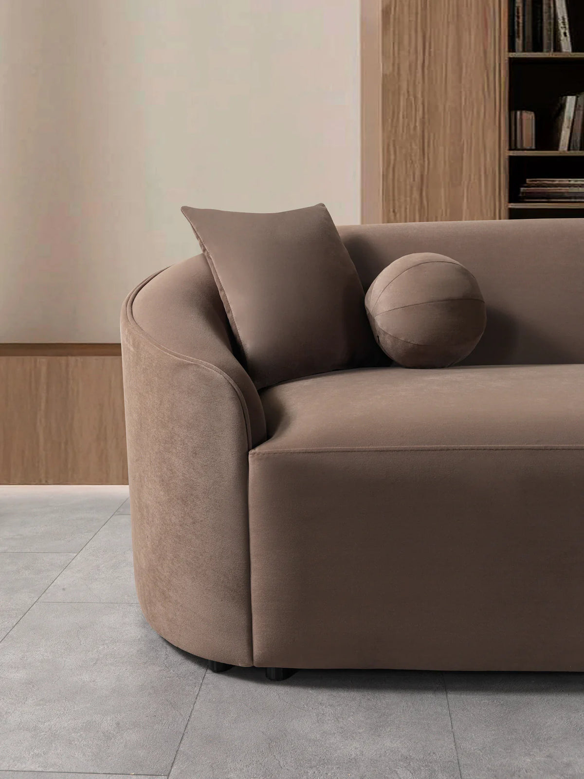 Cloe Velvet 134-Inch Curved RAF Sectional
