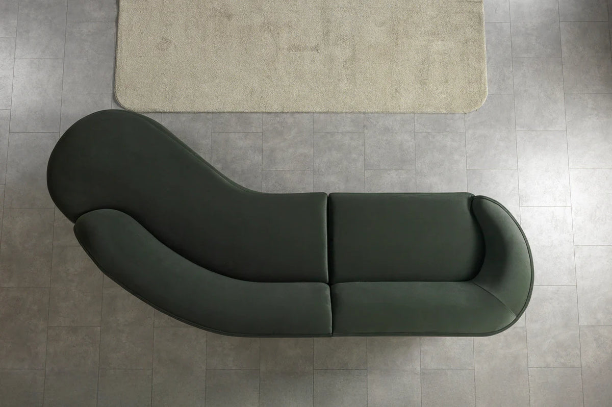Cloe Velvet 134-Inch Curved RAF Sectional