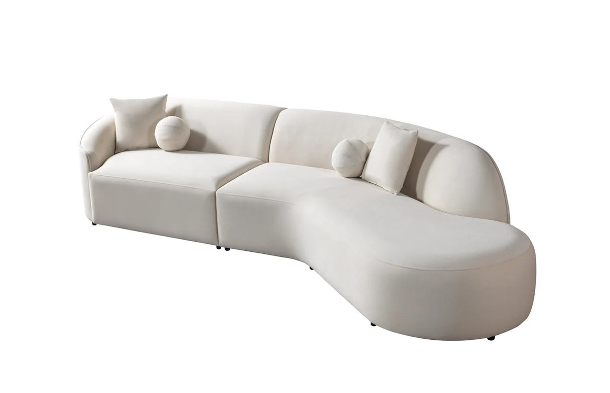 Cloe Velvet 134-Inch Curved RAF Sectional