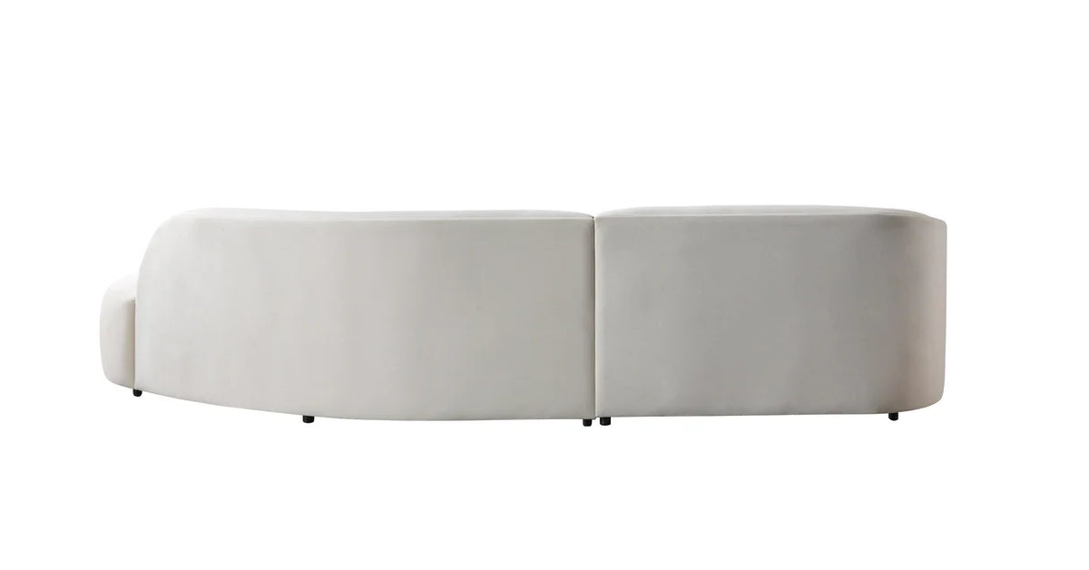 Cloe Velvet 134-Inch Curved RAF Sectional