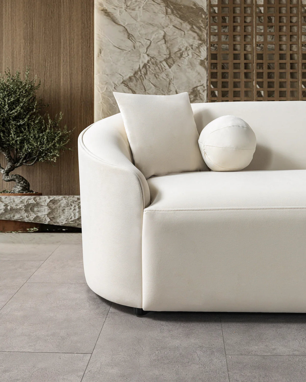 Cloe Velvet 134-Inch Curved RAF Sectional