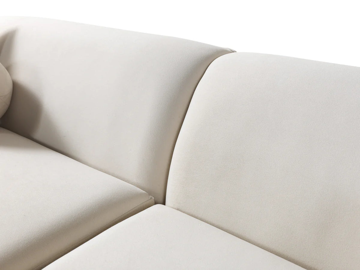 Cloe Velvet 134-Inch Curved RAF Sectional