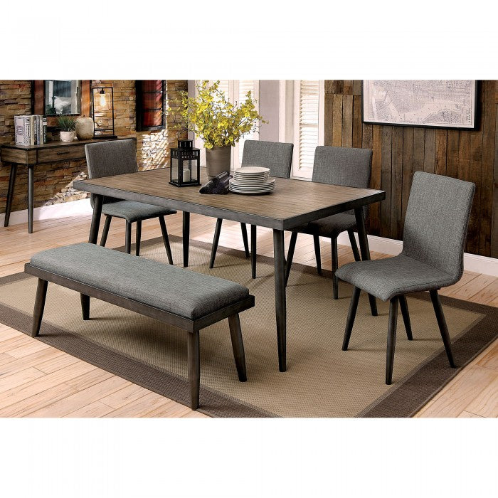 Vilhelm Gray Dining Table, Chairs & Bench