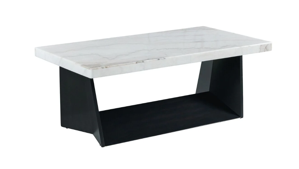 Beckley White Marble-Look Coffee Table