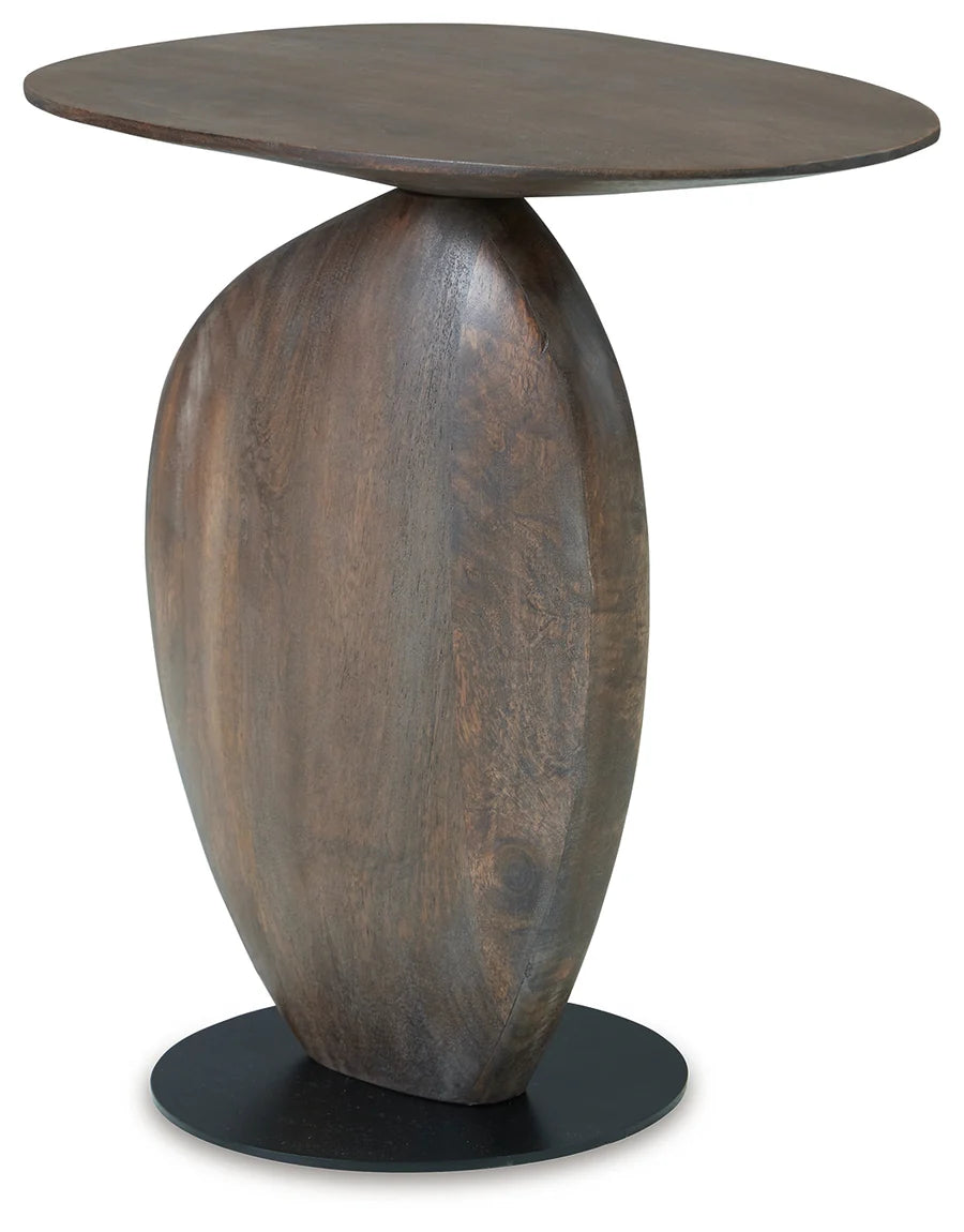Cormmet Dark Brown and Black Accent Table