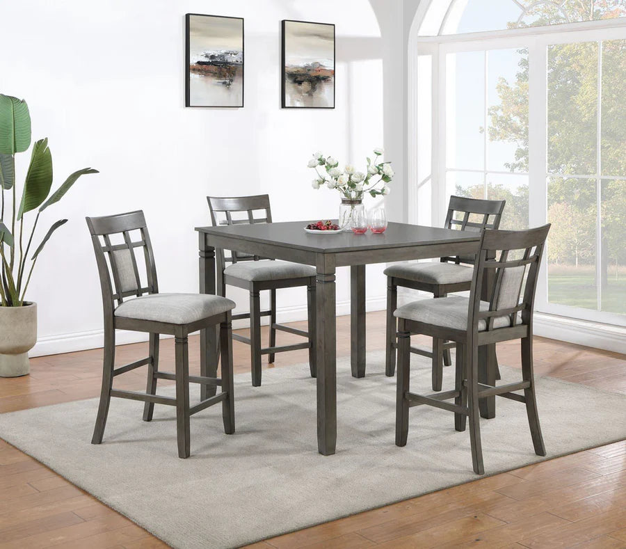 Dona Gray 5-Piece Counter Height Dining Set