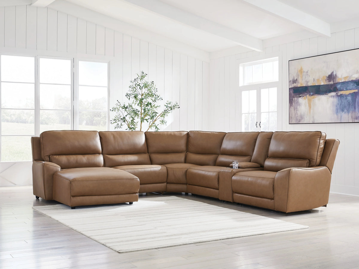 Sofá Seccional Reclinable Eléctrico Modular DeepWakes Caramel