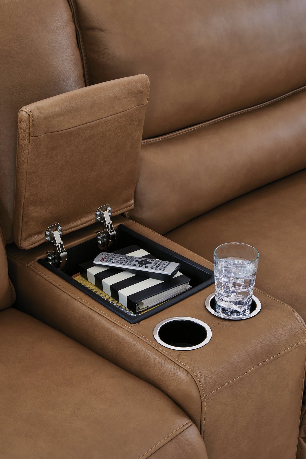 Sofá Seccional Reclinable Eléctrico Modular DeepWakes Caramel