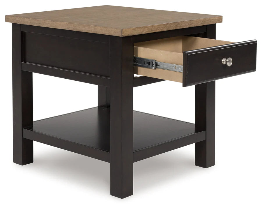 Drazmine Two-Tone End Table with Drawer