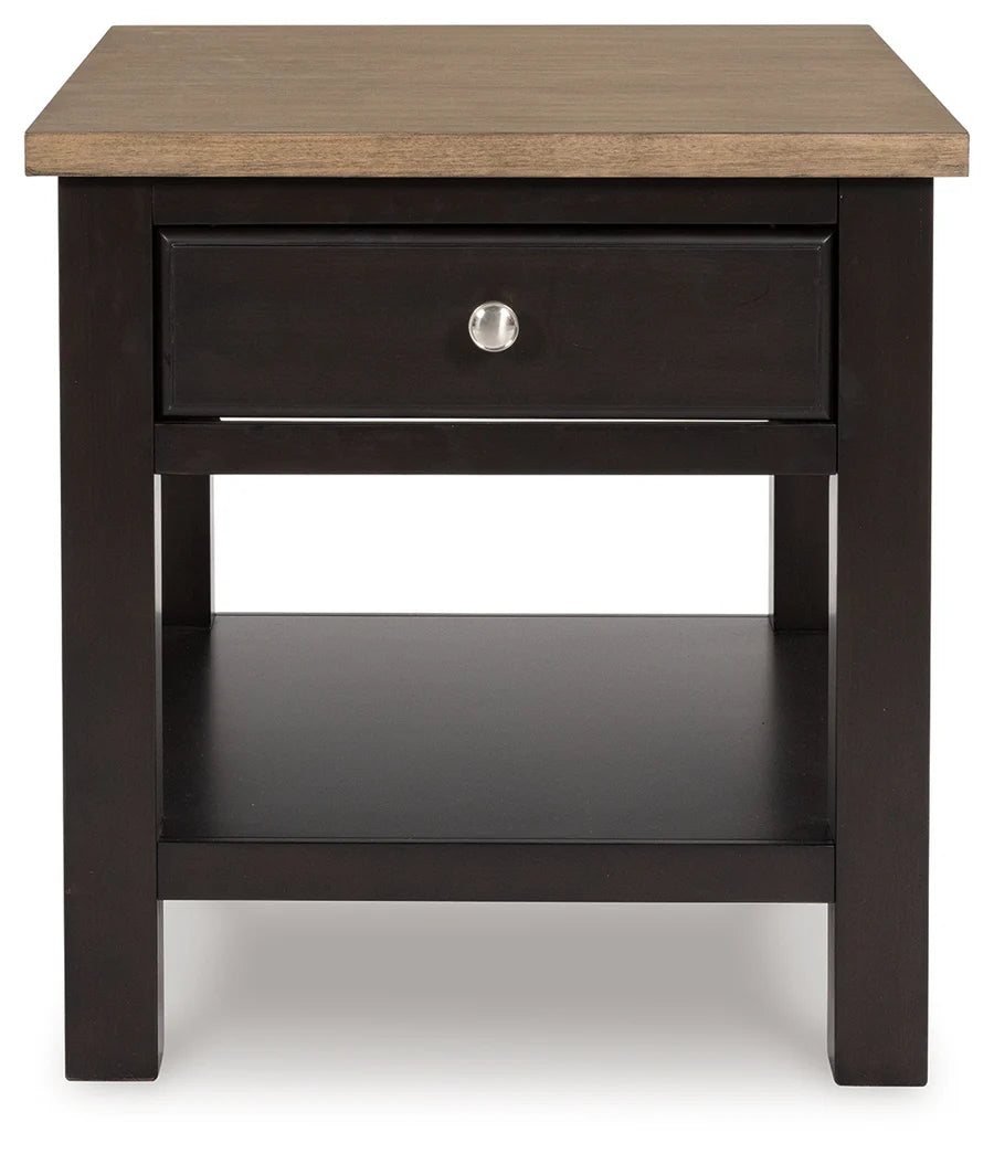 Drazmine Two-Tone End Table with Drawer