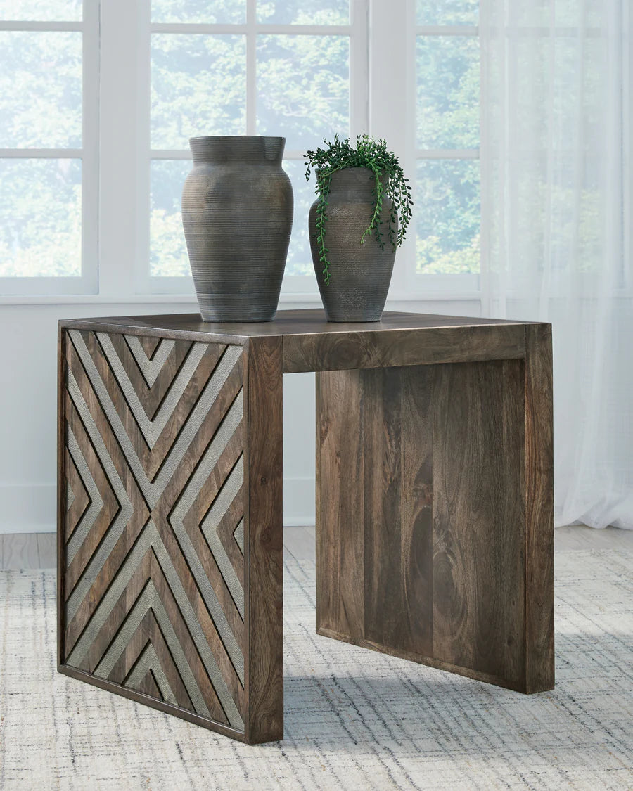 Dreggan Walnut-Finish End Table