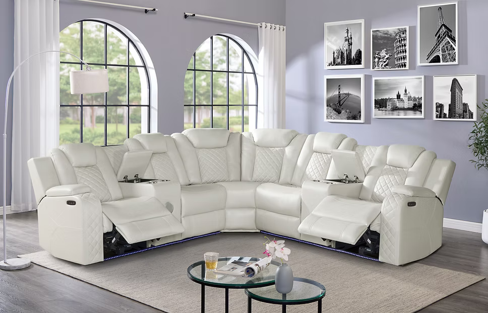 Eclipse Sand Sectional Reclining Set S3480