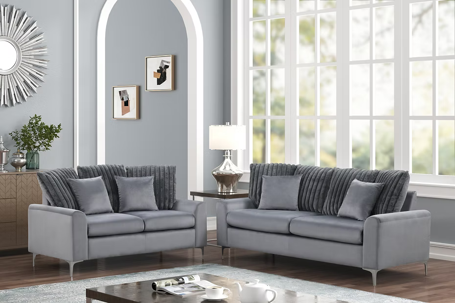 Elina Velvet Sofa & Loveseat