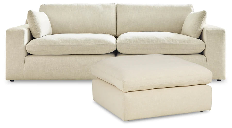 Elyza Linen Sectional Loveseat & Ottoman Options