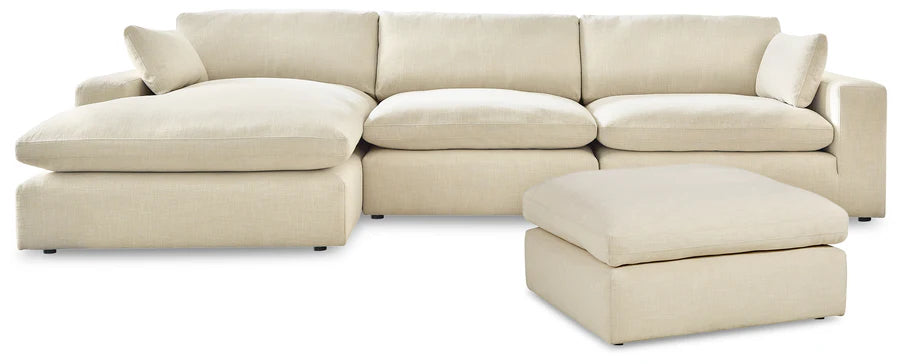 Elyza Linen 3-Piece Chaise Sectional
