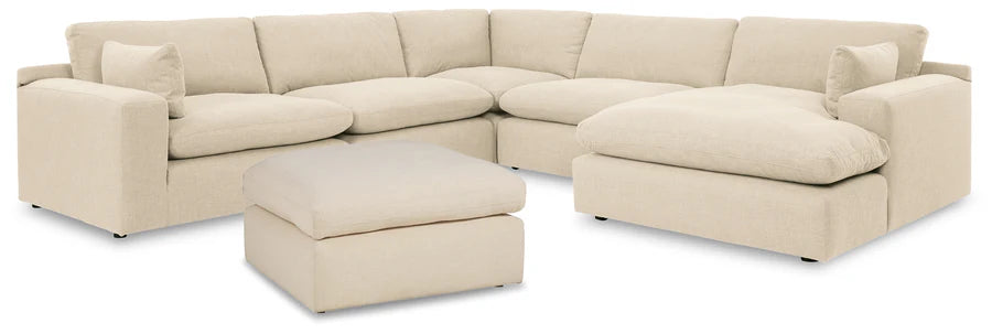 Elyza Linen 5-Piece Sectional with Chaise