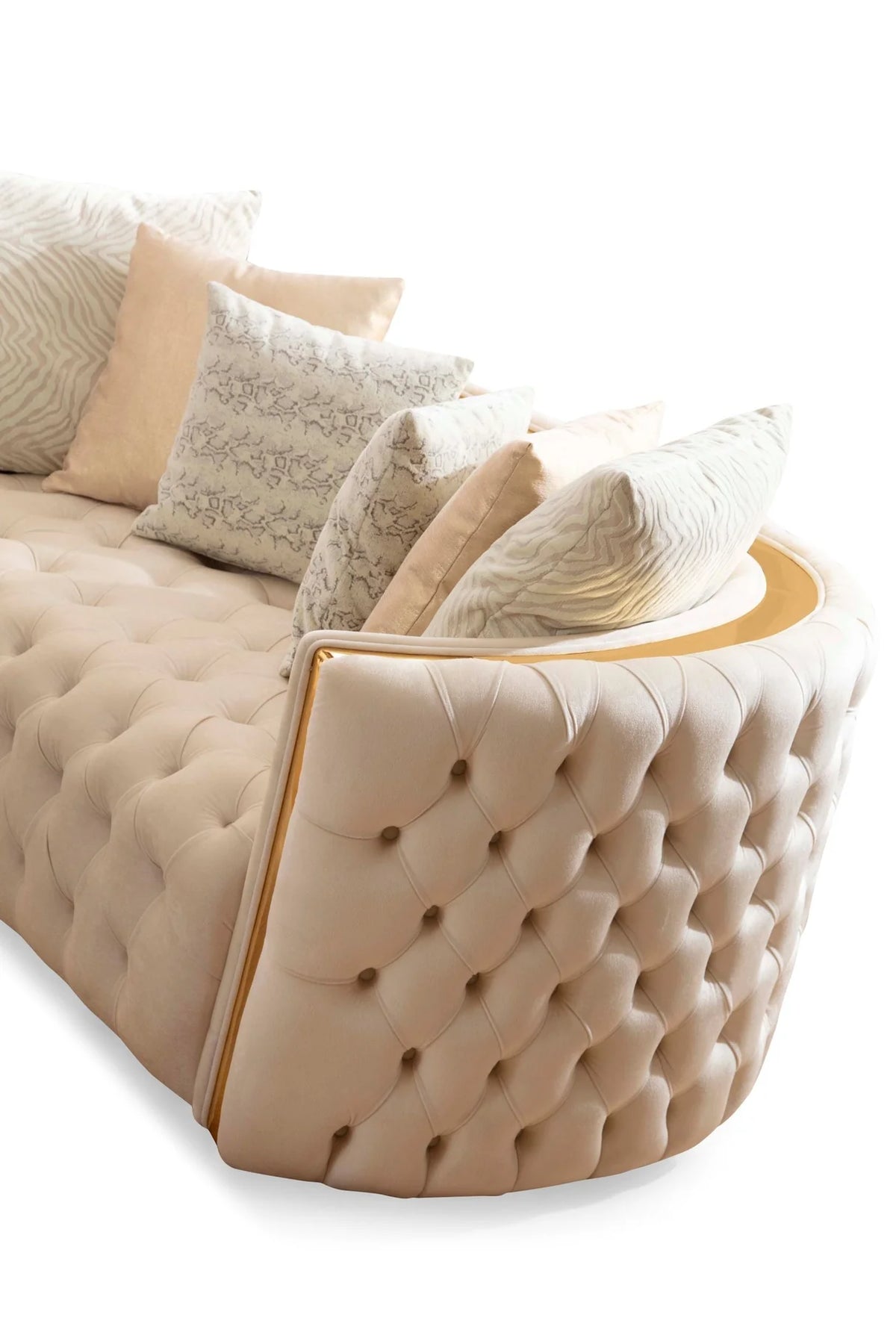 Fanci Ivory Velvet Sofa and Loveseat Set