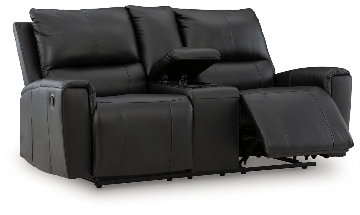 Glossmore Black Reclining Sofa, Console Loveseat or Chair