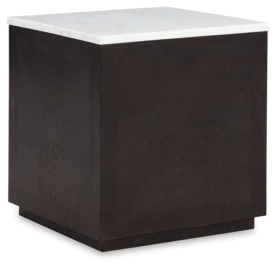 Henridge Black Accent Table with Marble Top