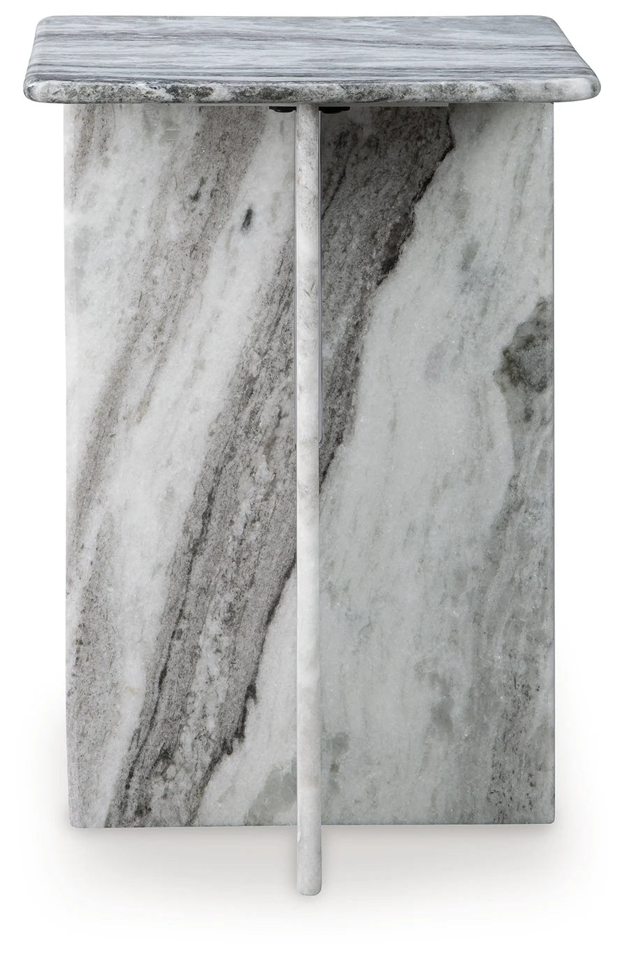 Keithwell Gray and White Marble Accent Table