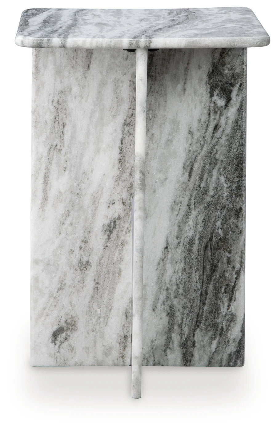 Keithwell Gray and White Marble Accent Table
