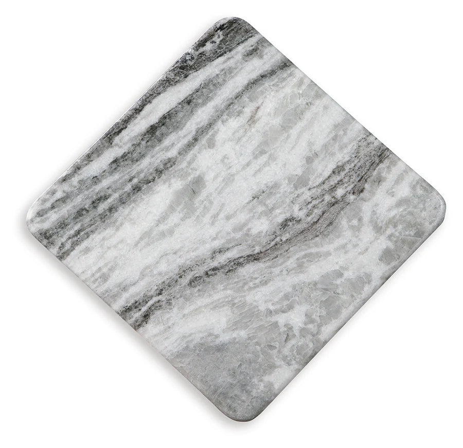 Keithwell Gray and White Marble Accent Table