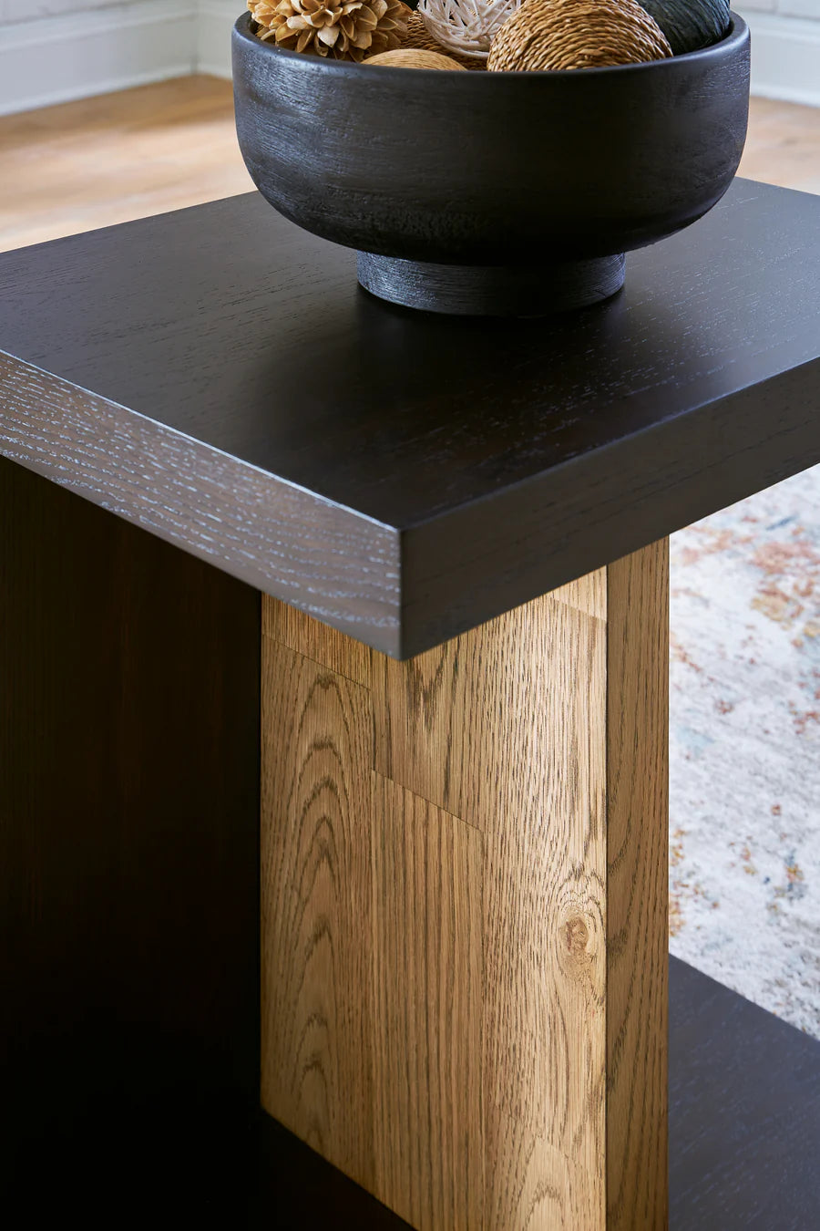 Kocomore Brown and Natural Chairside Table