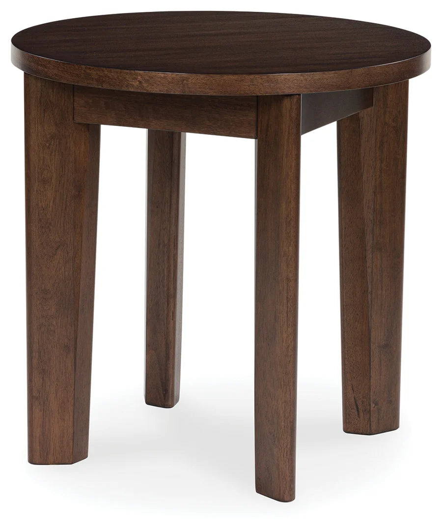 Korestone 2 Warm Brown Round End Table