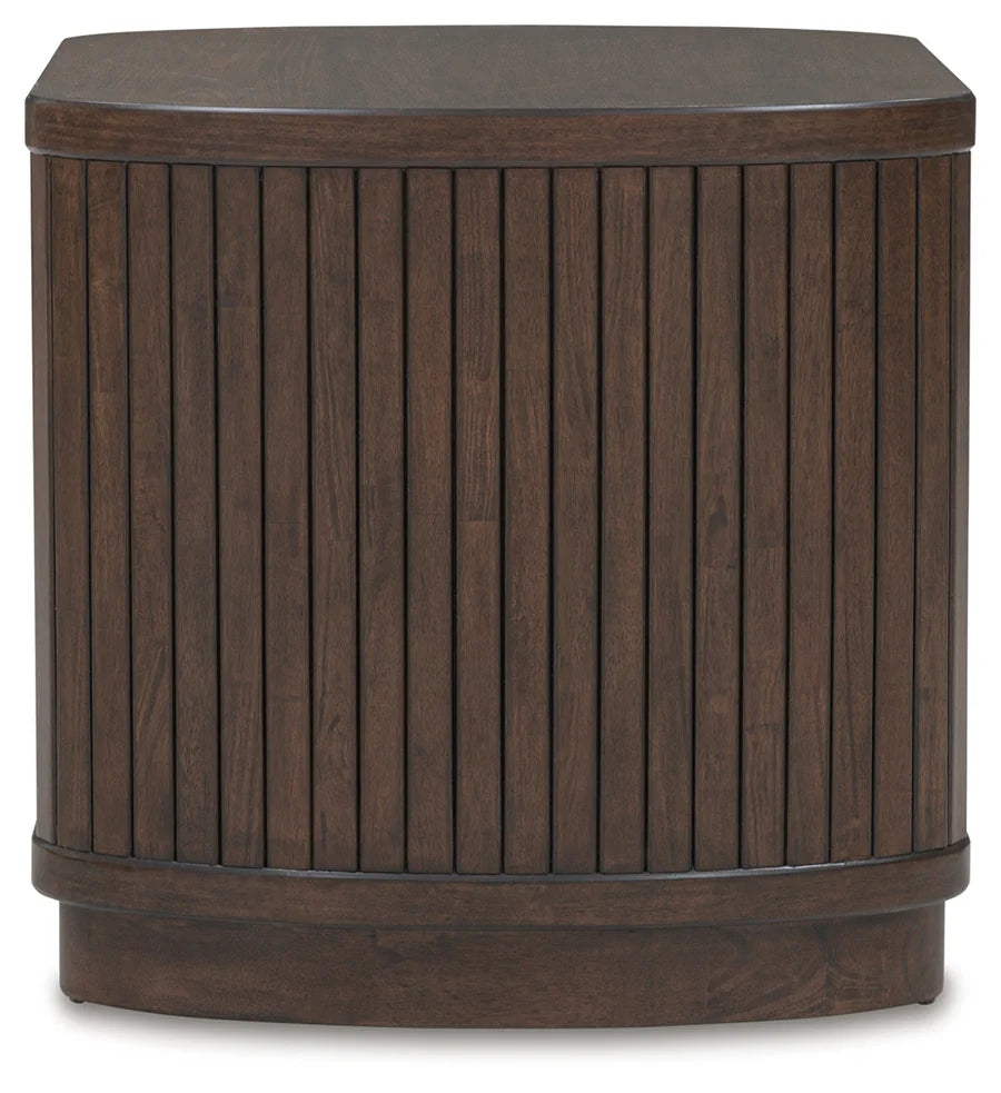 Korestone Warm Brown End Table with Shelf