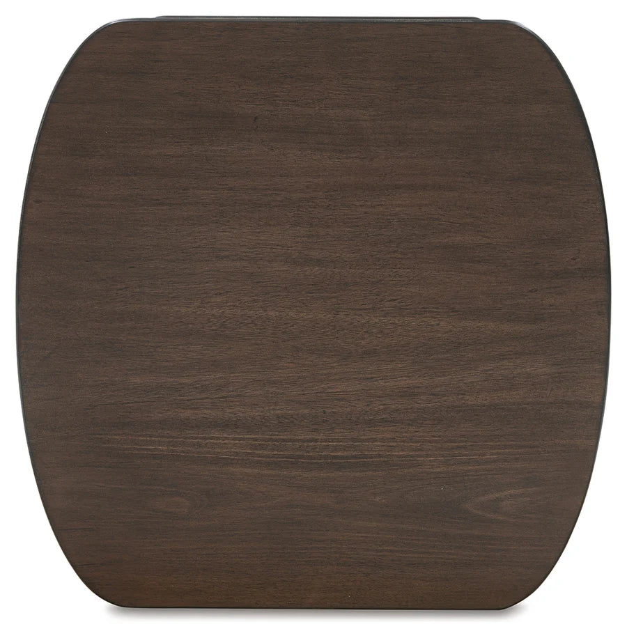 Korestone Warm Brown End Table with Shelf