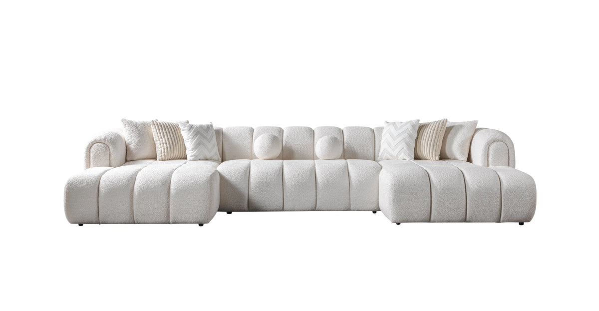 Lis 147-Inch Bouclé Double Chaise Sectional