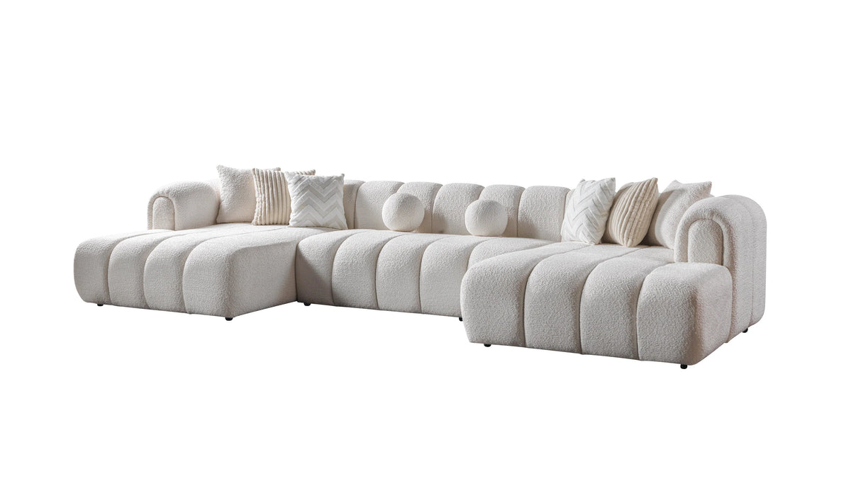 Lis 147-Inch Bouclé Double Chaise Sectional