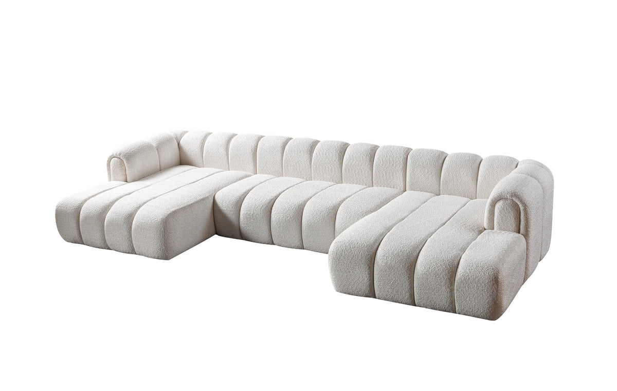 Lis 147-Inch Bouclé Double Chaise Sectional