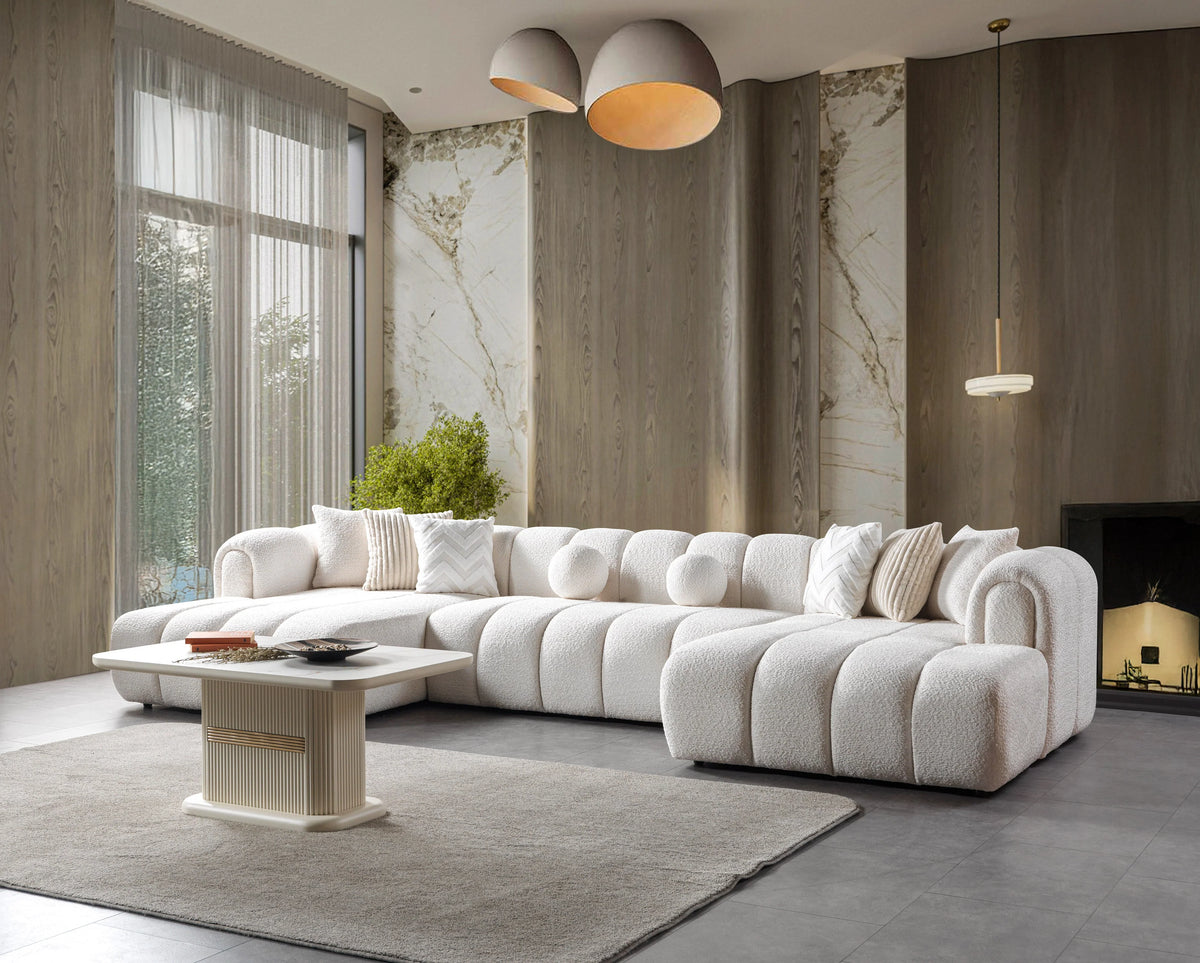 Lis 147-Inch Bouclé Double Chaise Sectional