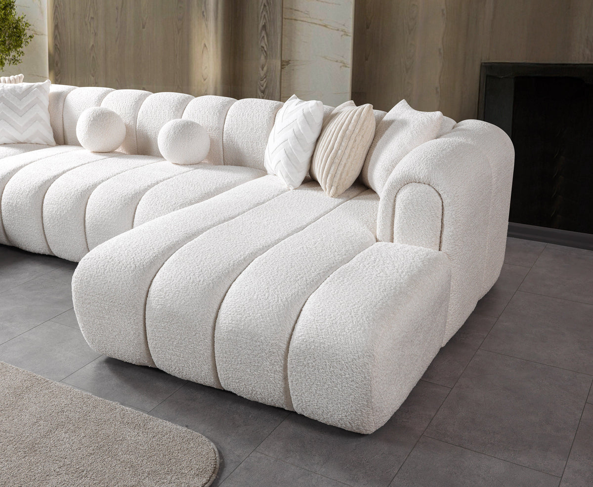 Lis 147-Inch Bouclé Double Chaise Sectional